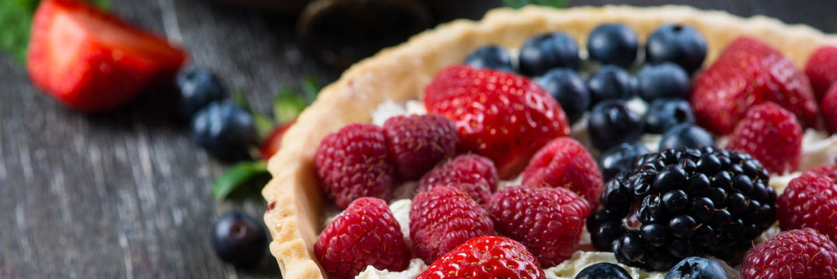 Homemade tart with fresh berries summer fruit