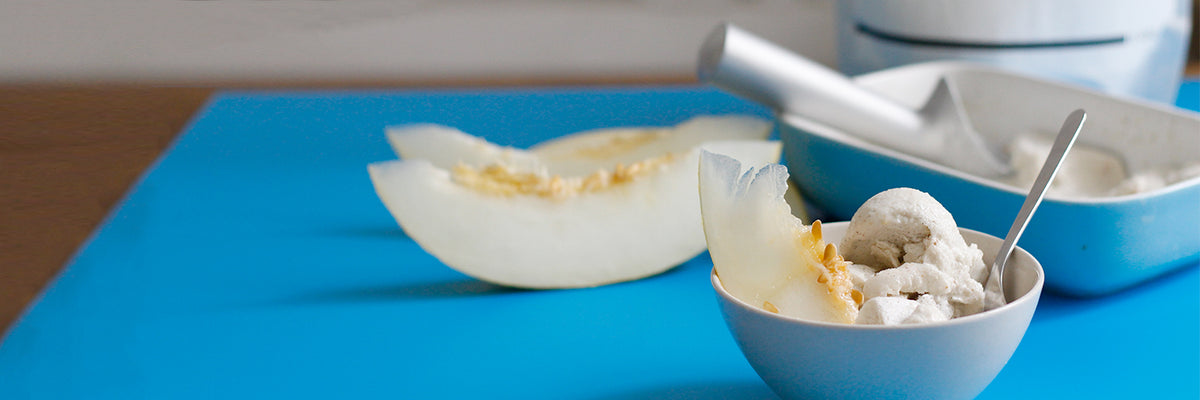 Honigmelone-Kokos-Protein-Eis