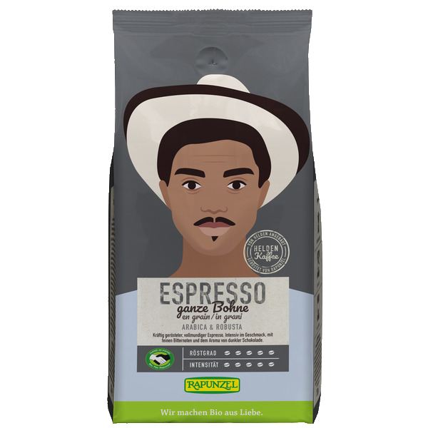 Heldenkaffee Espresso ganze Bohne bio (1000g)