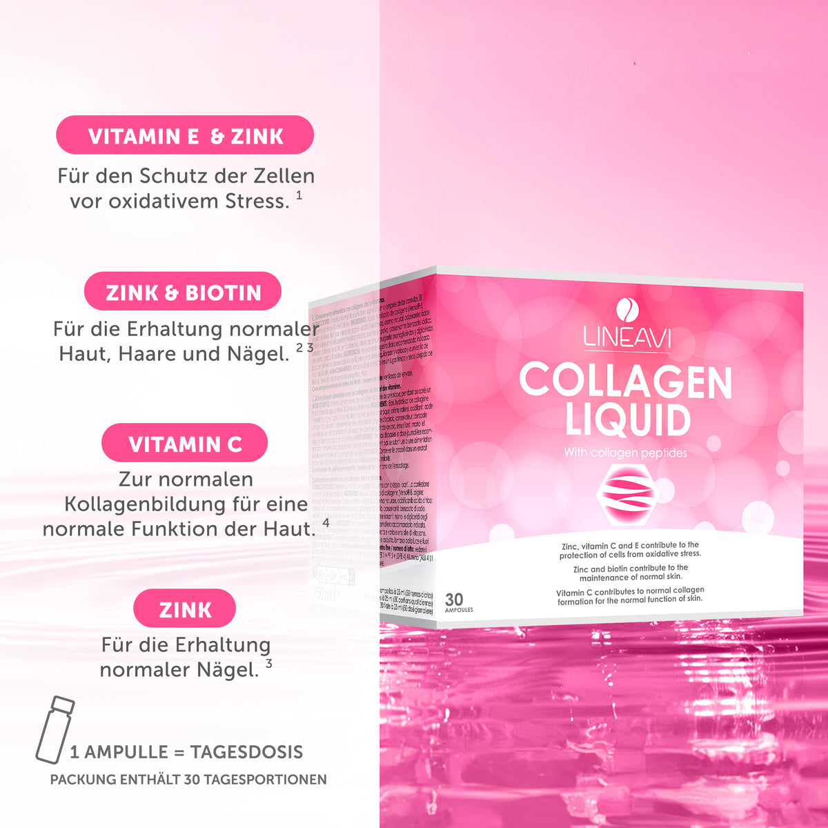 Kollagen Liquid 2-Monatspackung (2x30x25ml Trinkfläschchen)