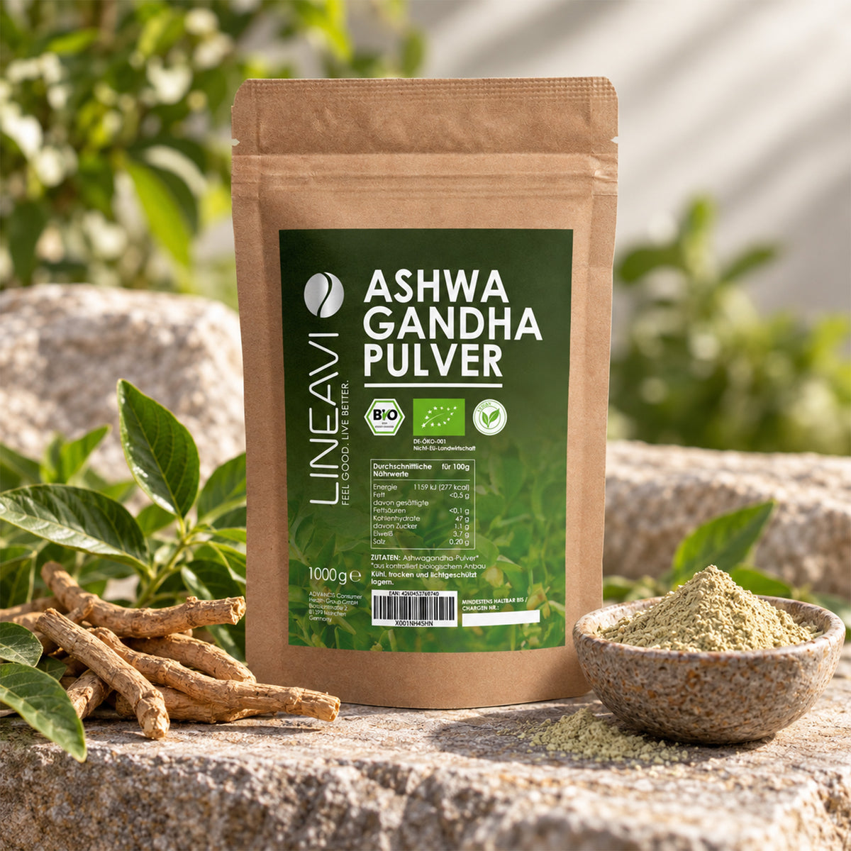 Doppelpack: Bio Ashwagandhapulver (2x1000g)