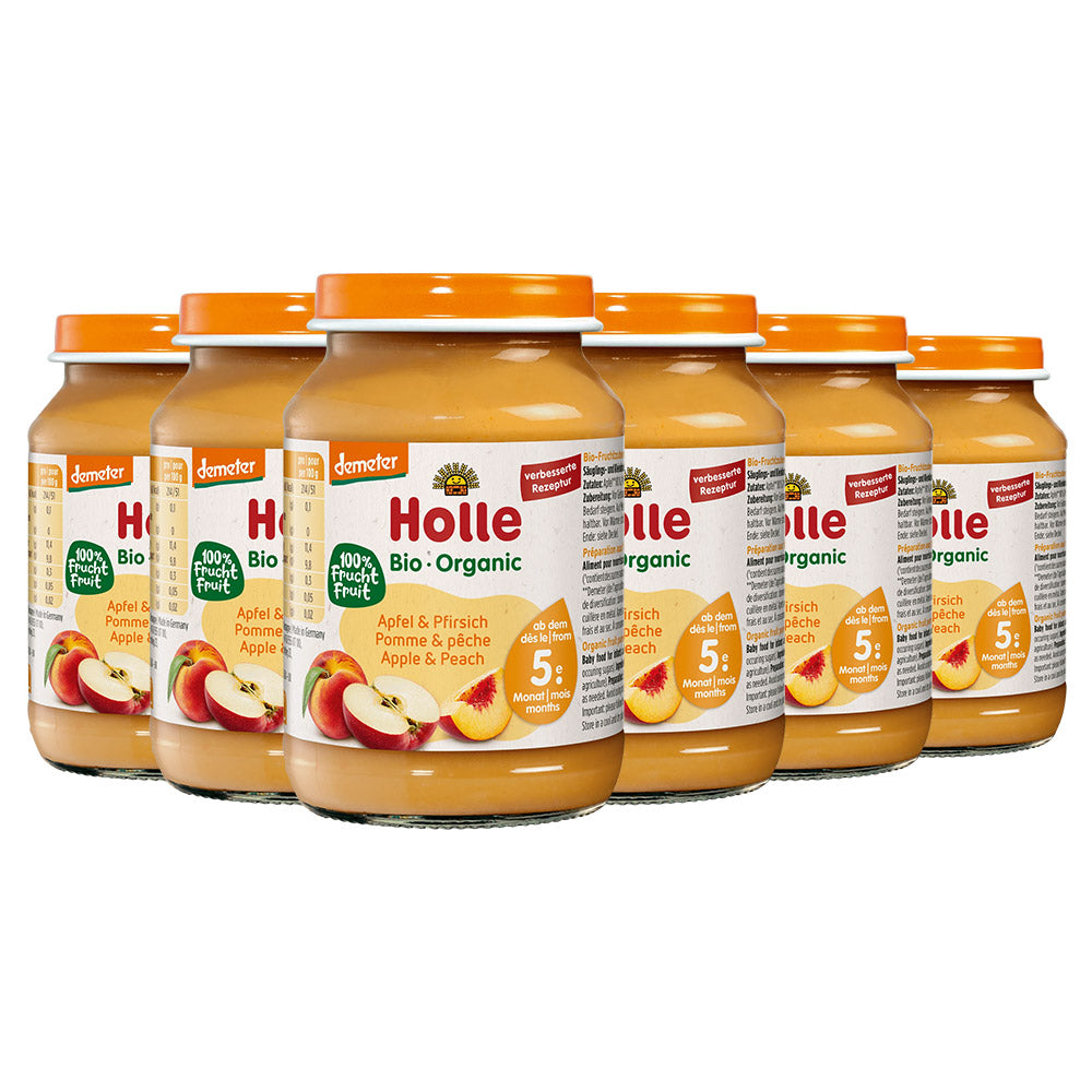 Apfel & Pfirsich - 6x190g - Demeter ab dem 5. Monat