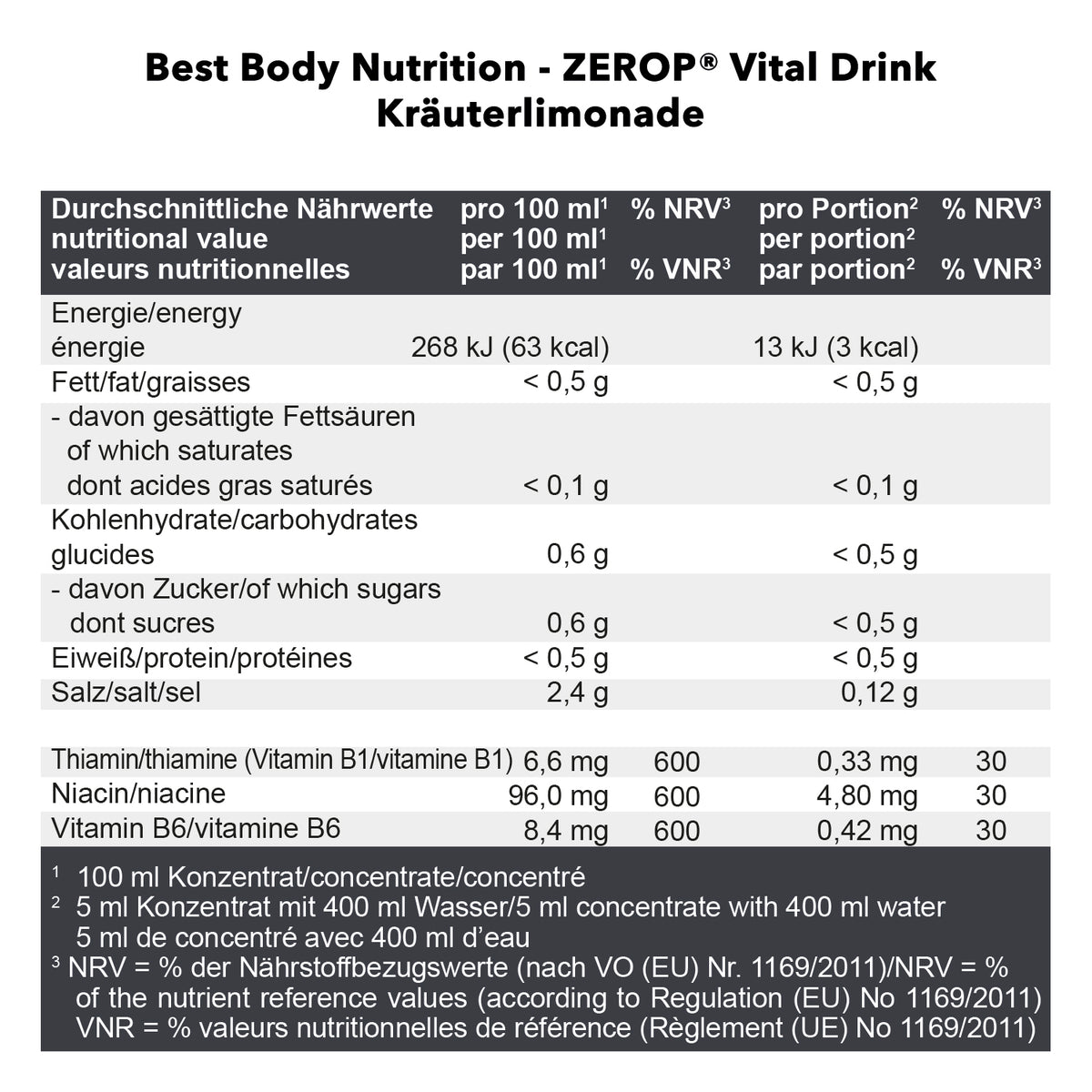 Vital Drink Zerop (1000ml) Herbal Lemonade