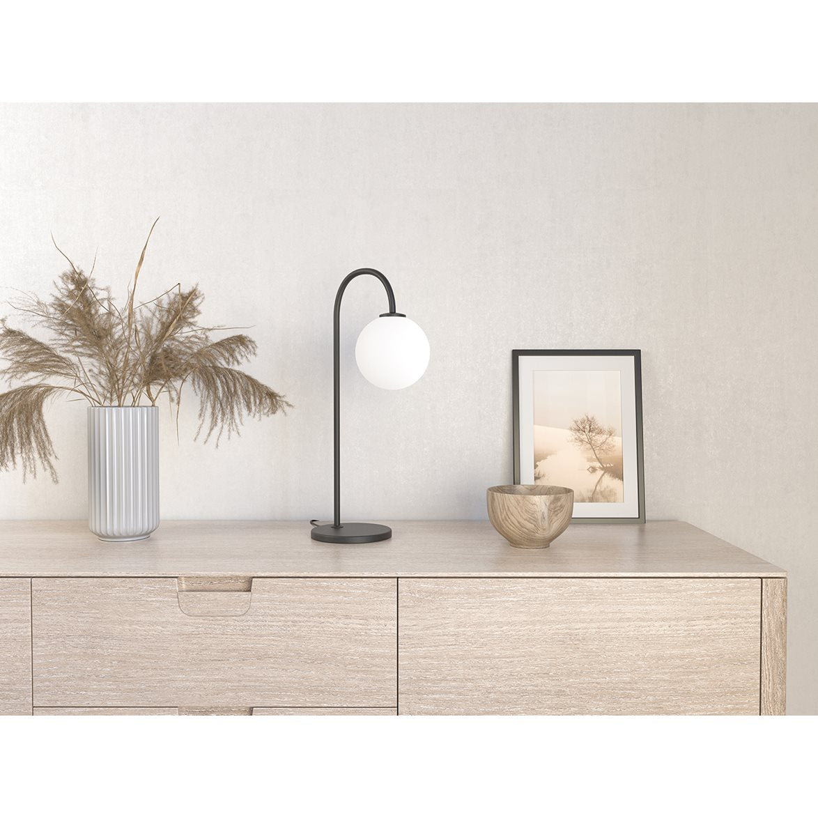 Ballon bordslampa svart