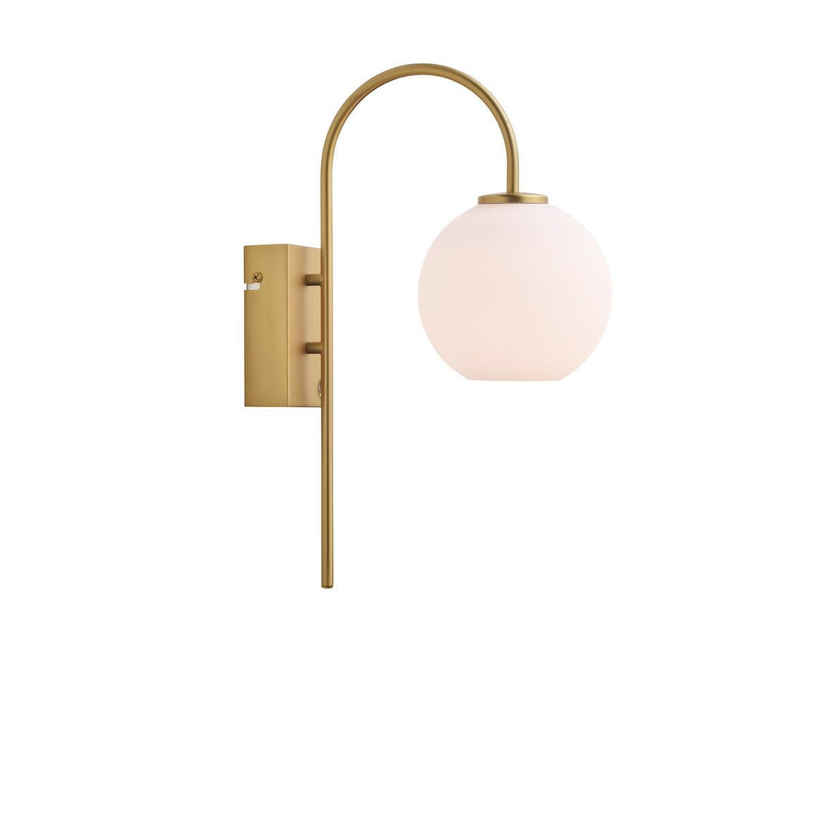 Ballon vägglampa satin mässing/opal glas