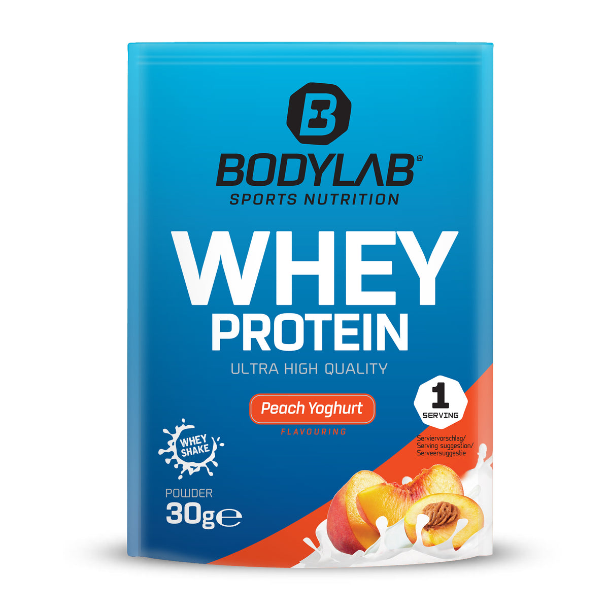 Whey Protein Probierboxen (8 Proben je 30g) Box 2: Bourbon Vanilla – Chocolate Coconut – Triple Chocolate – White Chocolate – Peach Yogurt – Stracciatella – Milk Chocolate and Lemon Cheesecake.