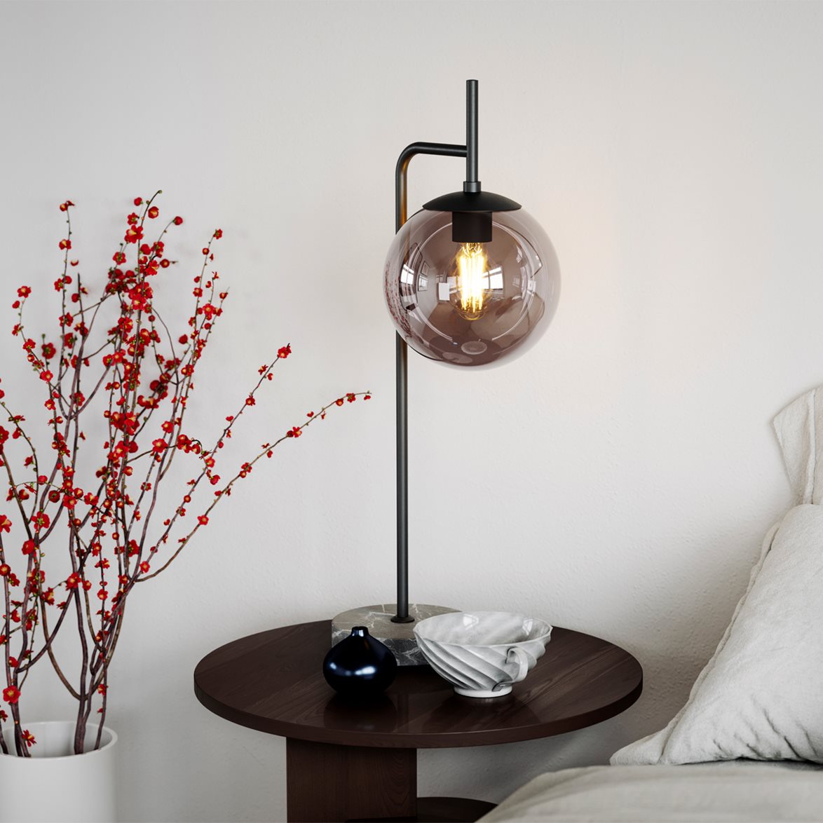 BOYLE bordslampa svart/rök