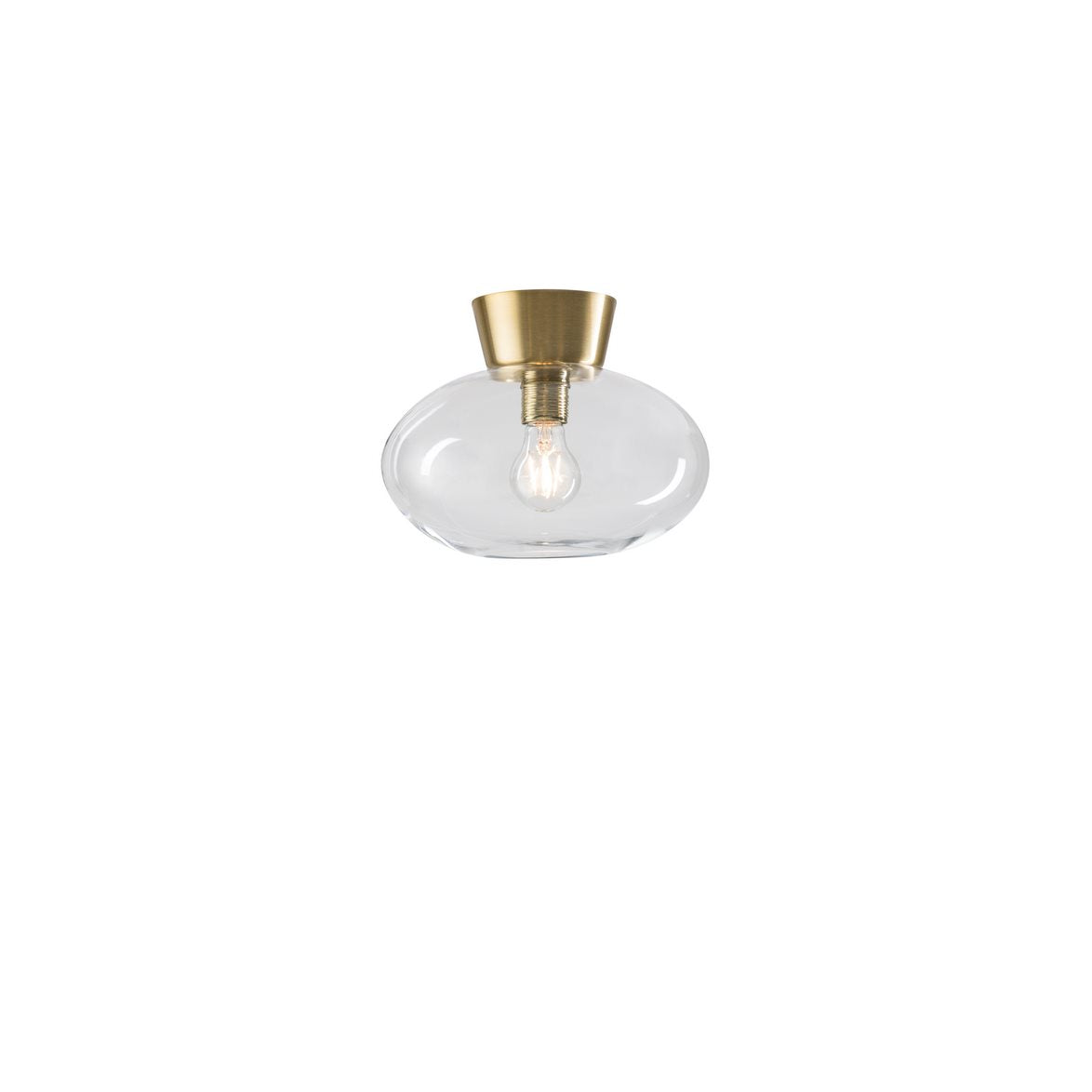 Bullo plafond Ø27 mässing/klar glas