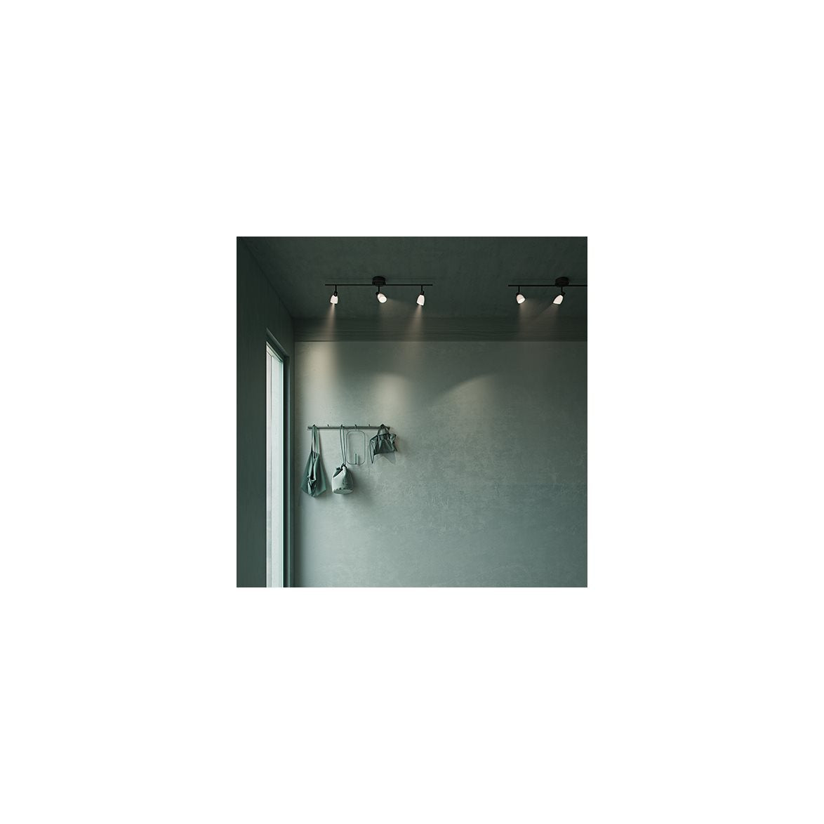 Cut spotlightskena 3 lampor svart/opal glas