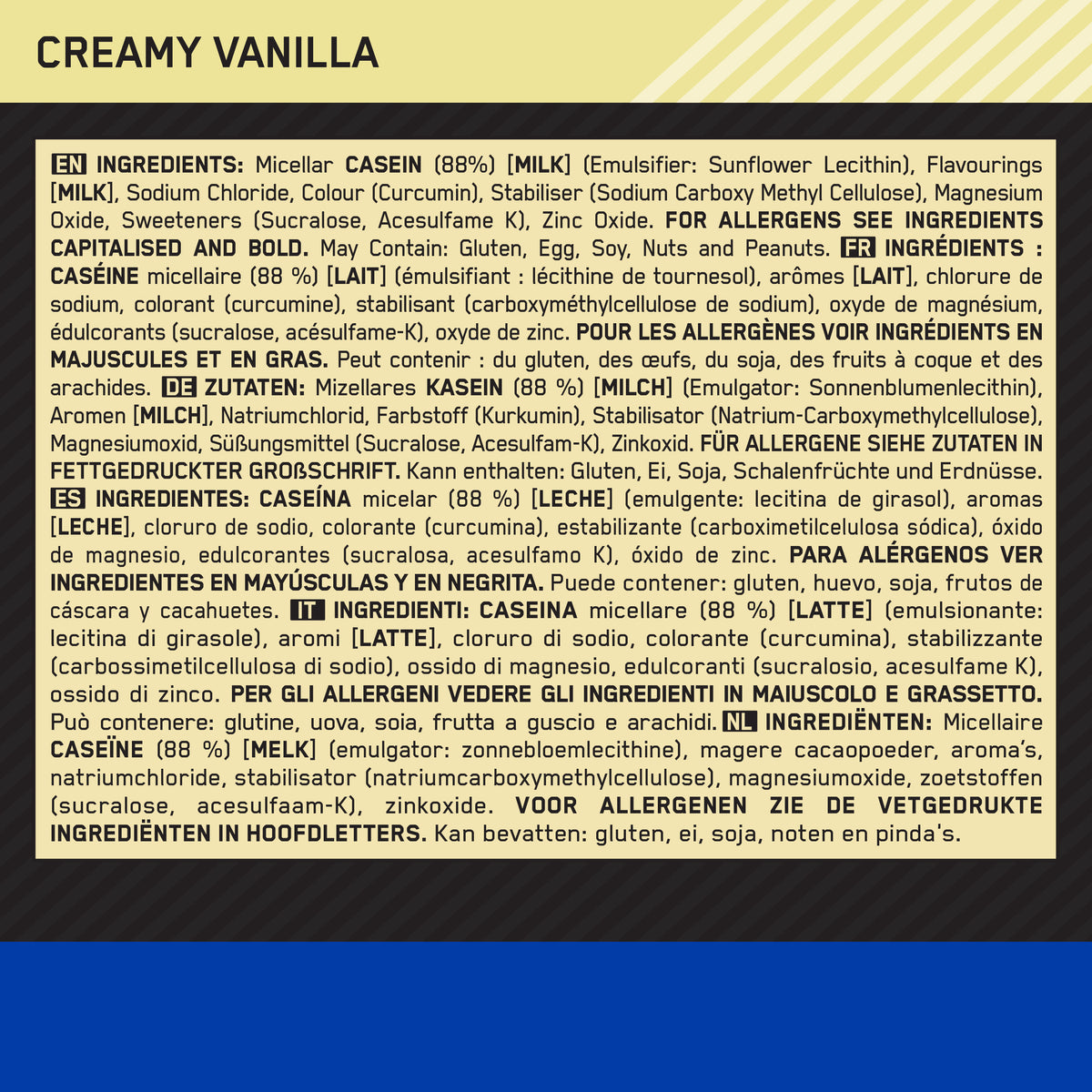 100% Casein (924g) Creamy Vanilla