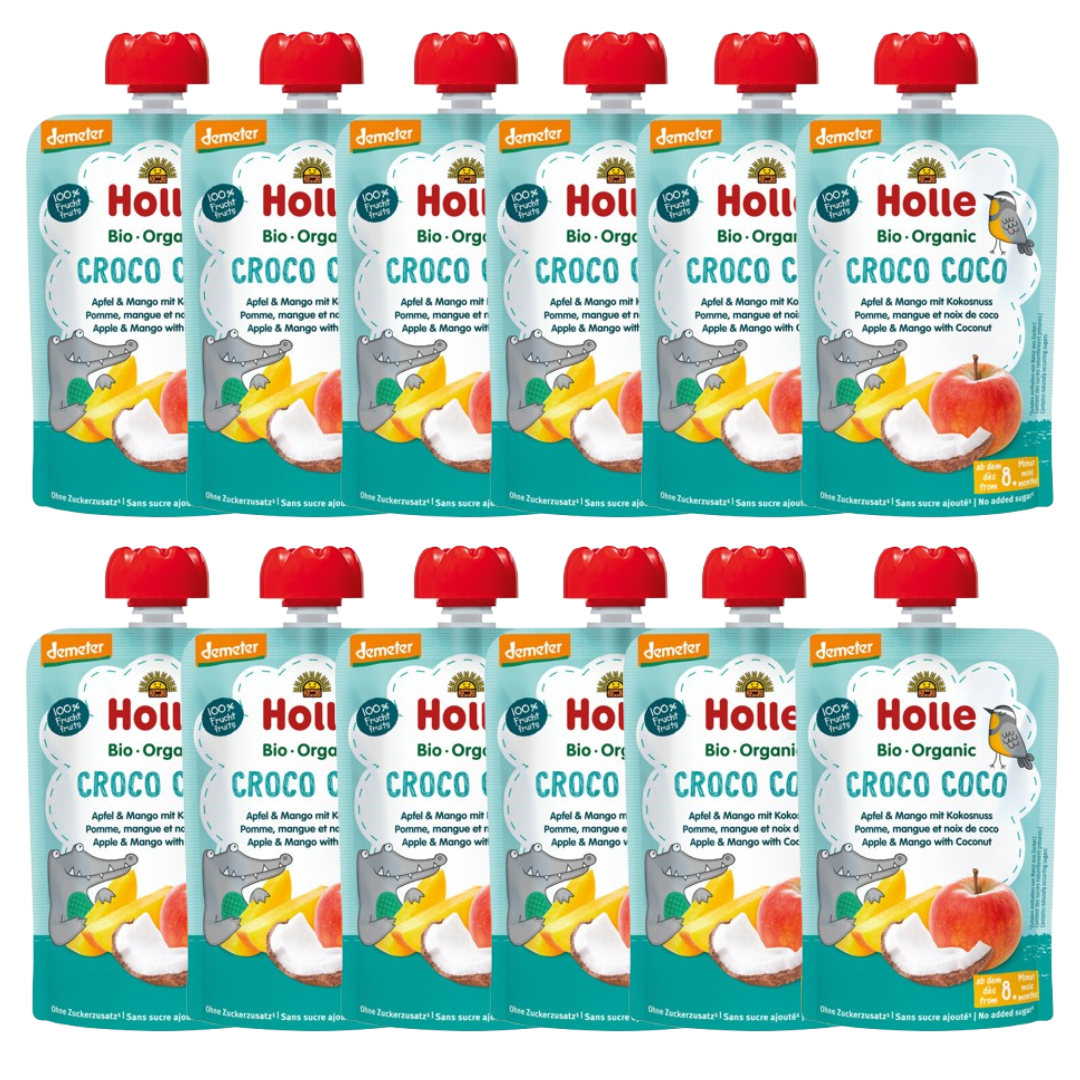Demeter Pouchy ab dem 8. Monat (12x100g) Apfel & Mango mit Kokosnuss