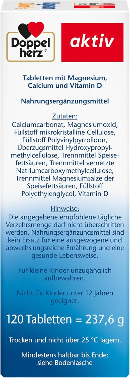 Magnesium + Calcium + D3 (120 Tabletten)
