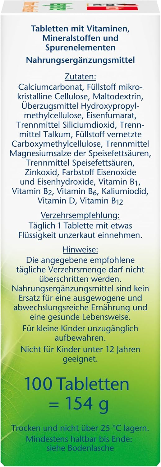 Vegetarier Vitamine + Mineralen (100 Tabletten)