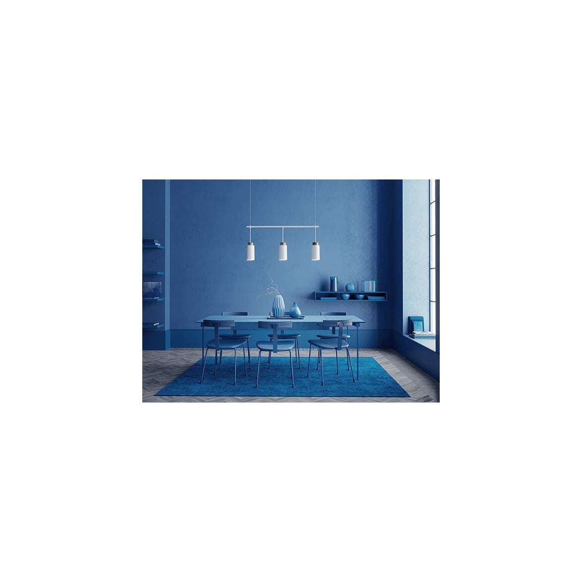 Edge Trio pendel mattvit/brons