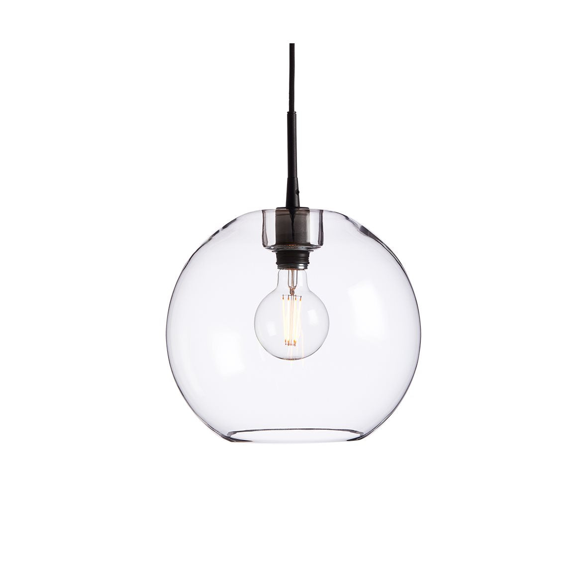 Gloria pendel Ø32 E27 svart/klar glas