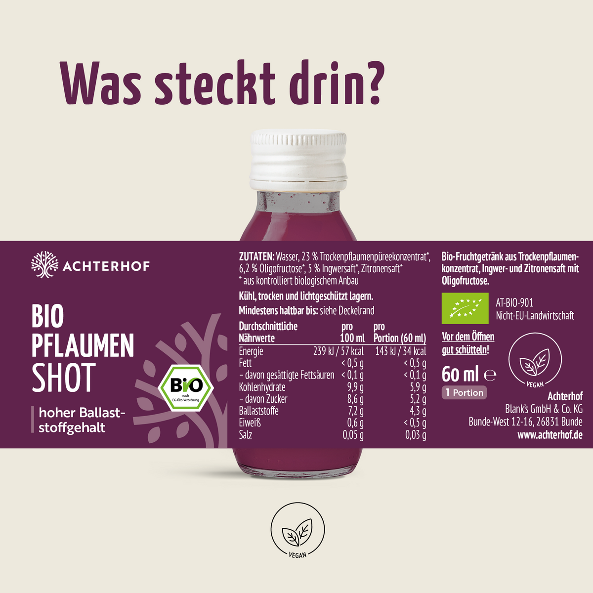 Bio Pflaumen Shot (7 x 60ml)