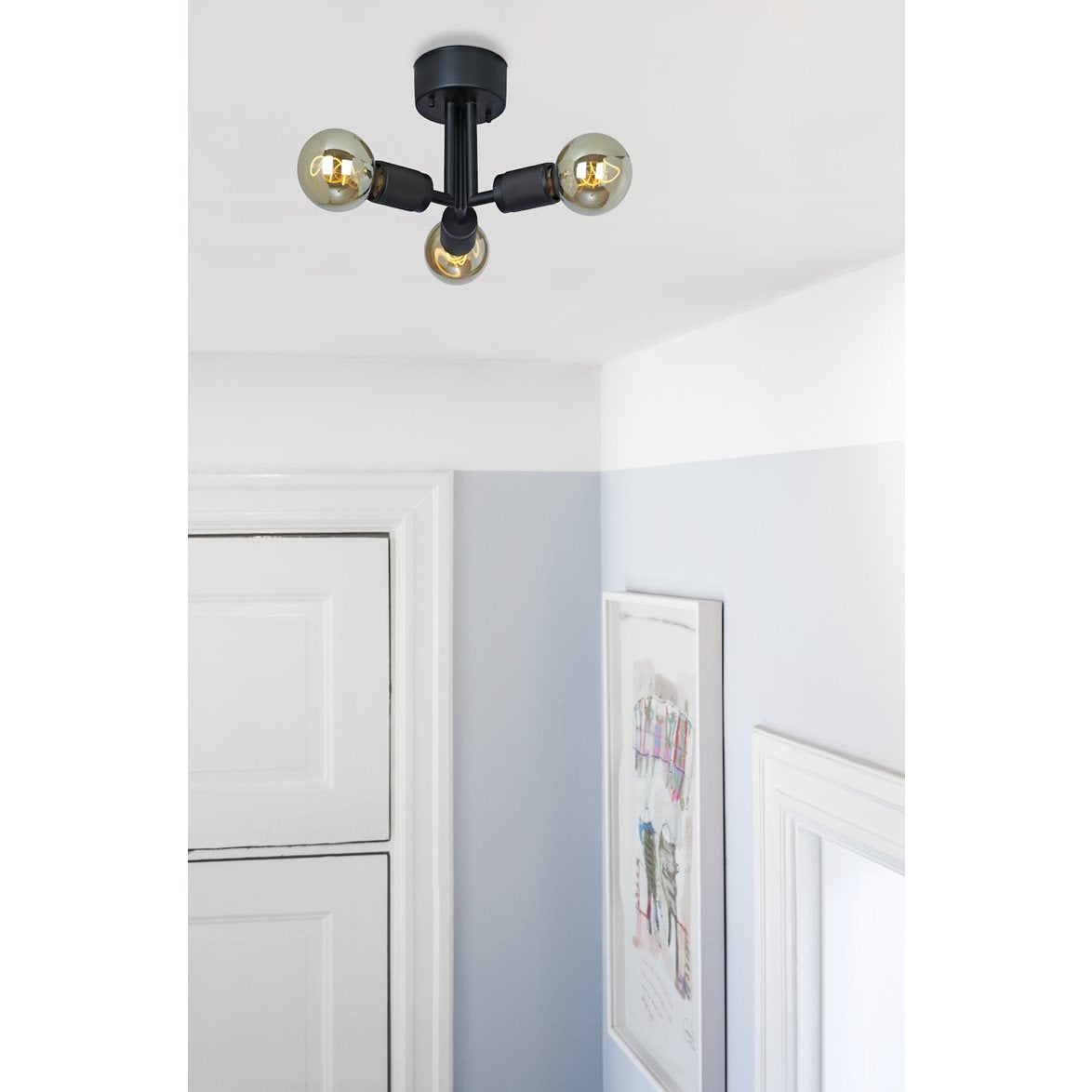 Rille plafond 3-lågig svart