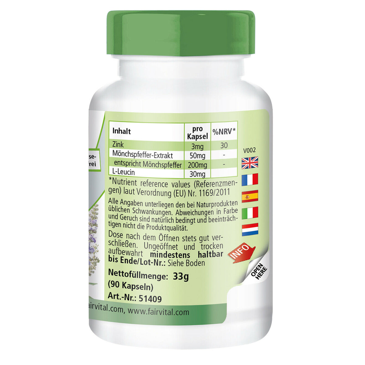 Mönchspfeffer 200mg mit Zink (90 Kapseln)