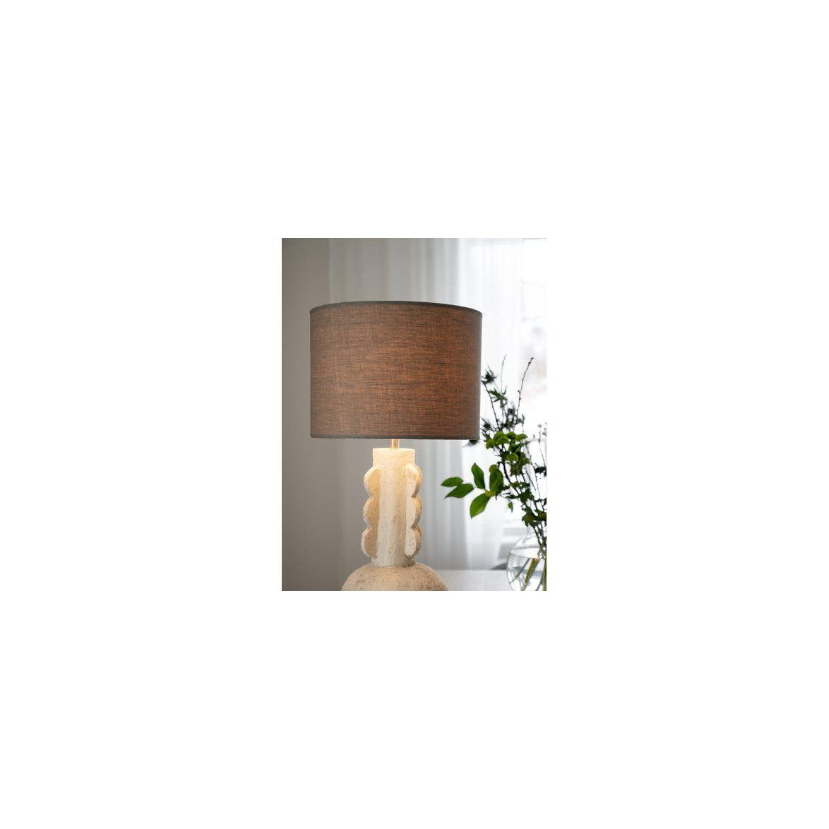 Sara lampskärm Linne brun 35 cm