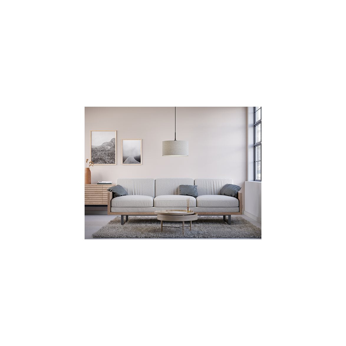Soft pendel Ø40 vit ull