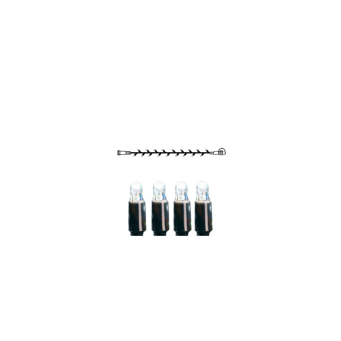 System LED 50ljus kallvit/svart