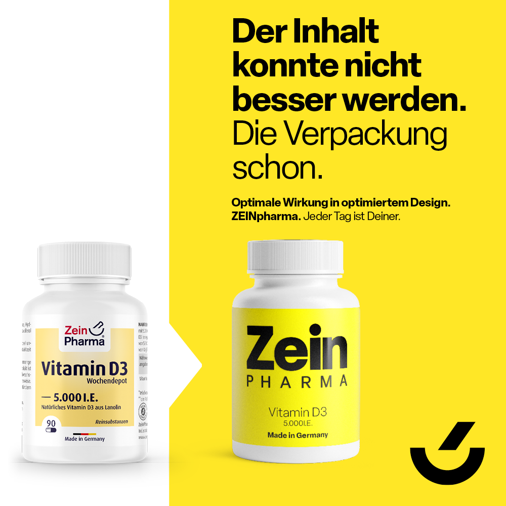 Vitamin D3 5000 I.E. Wochendepot (90 Kapseln)