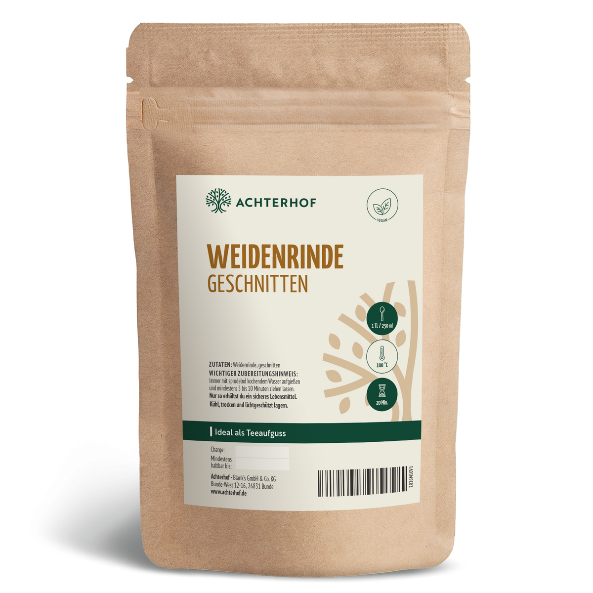 Weidenrinde geschnitten (1000g)