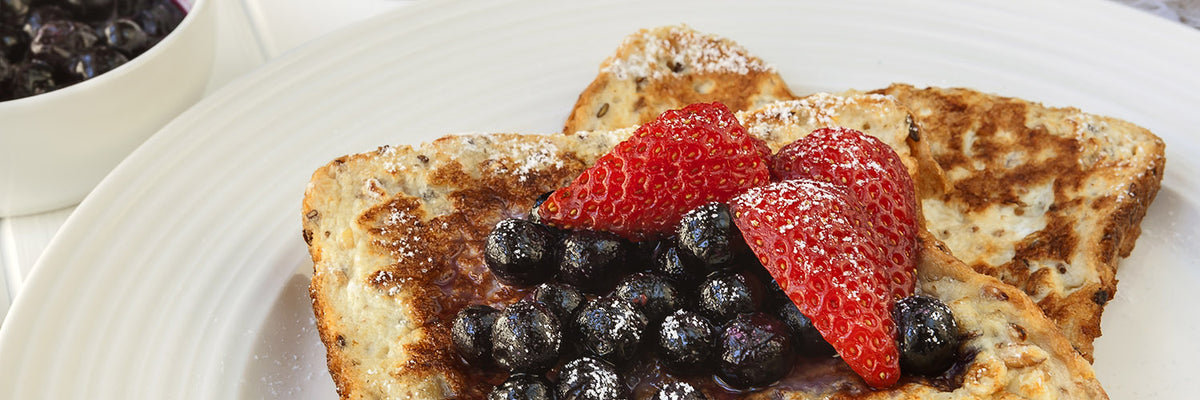 French Toast with Blueberries and Strawberries