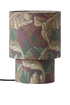 Table Lamp Qvist Modern Round, William Morris Acanthus, Red, 32cm