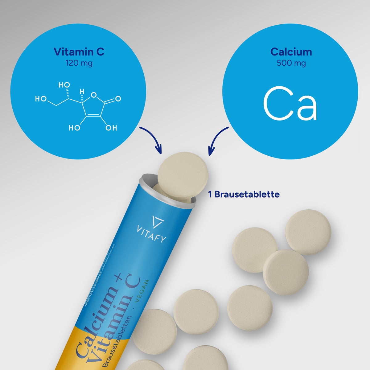 Calcium + Vitamin C - Orange (20 Brausetabletten) - 6er Pack