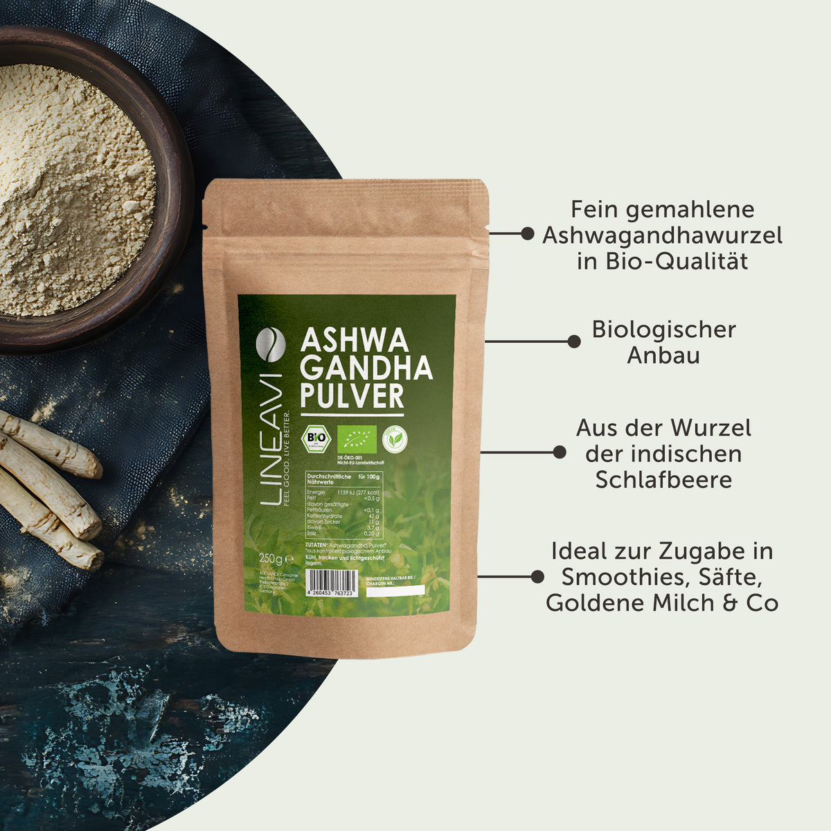 Bio Ashwagandhapulver (1000g)