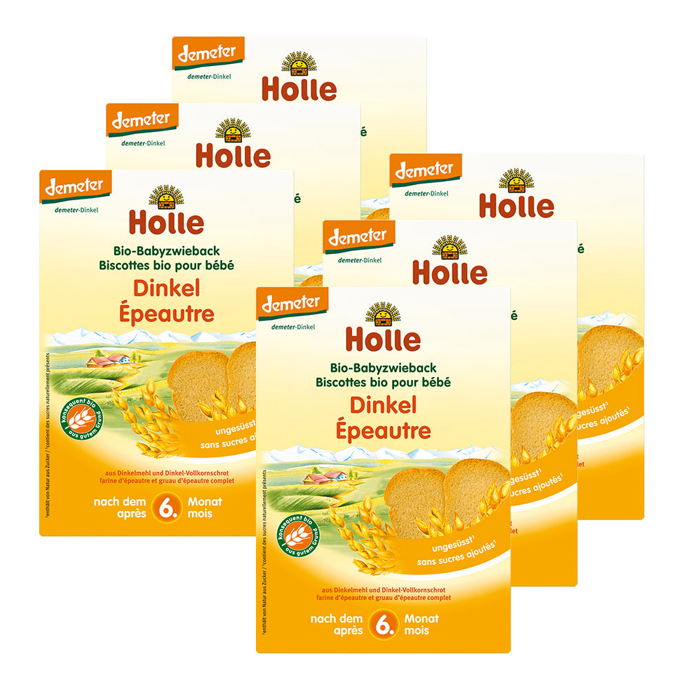 6 x Bio-Babyzwieback Dinkel ab dem 6. Monat (6x200g)