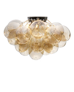 Gross plafond Ø70cm krom/amber