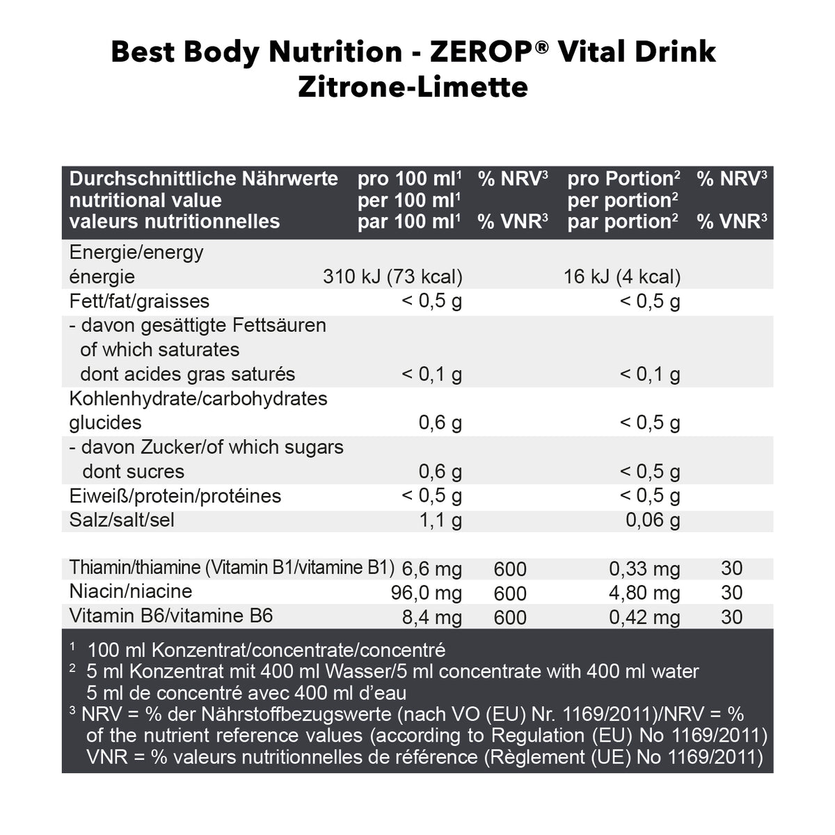 Vital Drink Zerop (1000ml) Lemon Lime