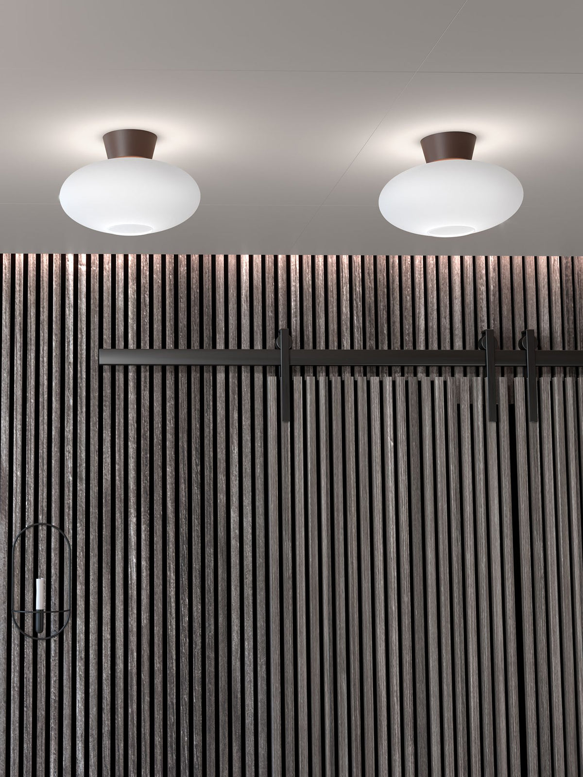 Bullo plafond mässing/opal lång