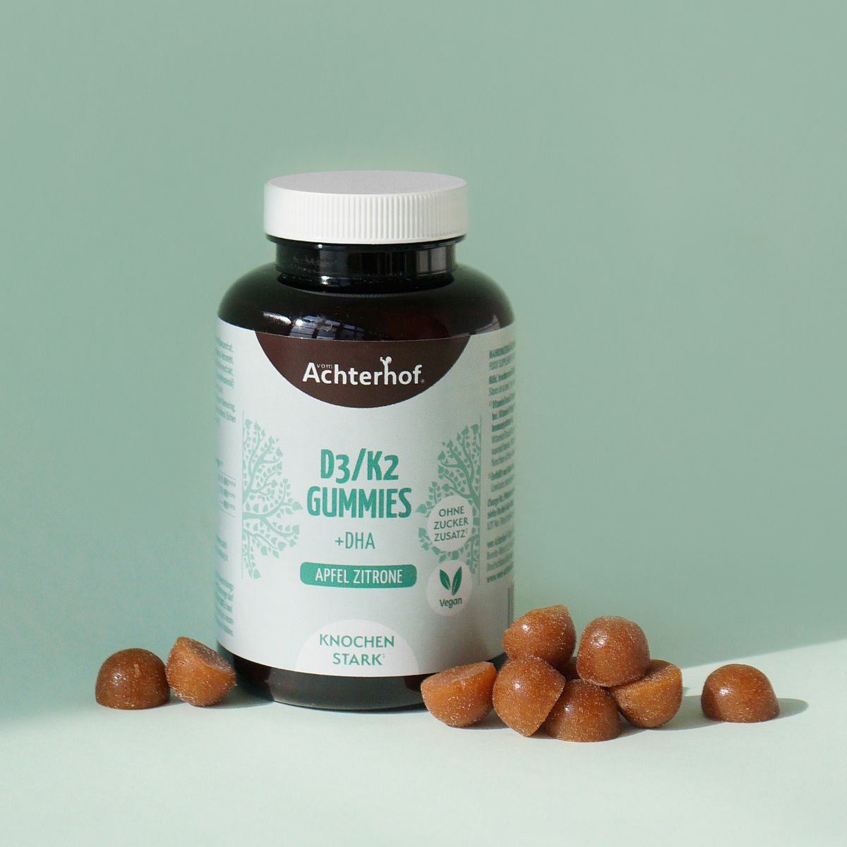 Saftgold D3/K2 Gummies Apfel Zitrone + DHA (80 Stück)