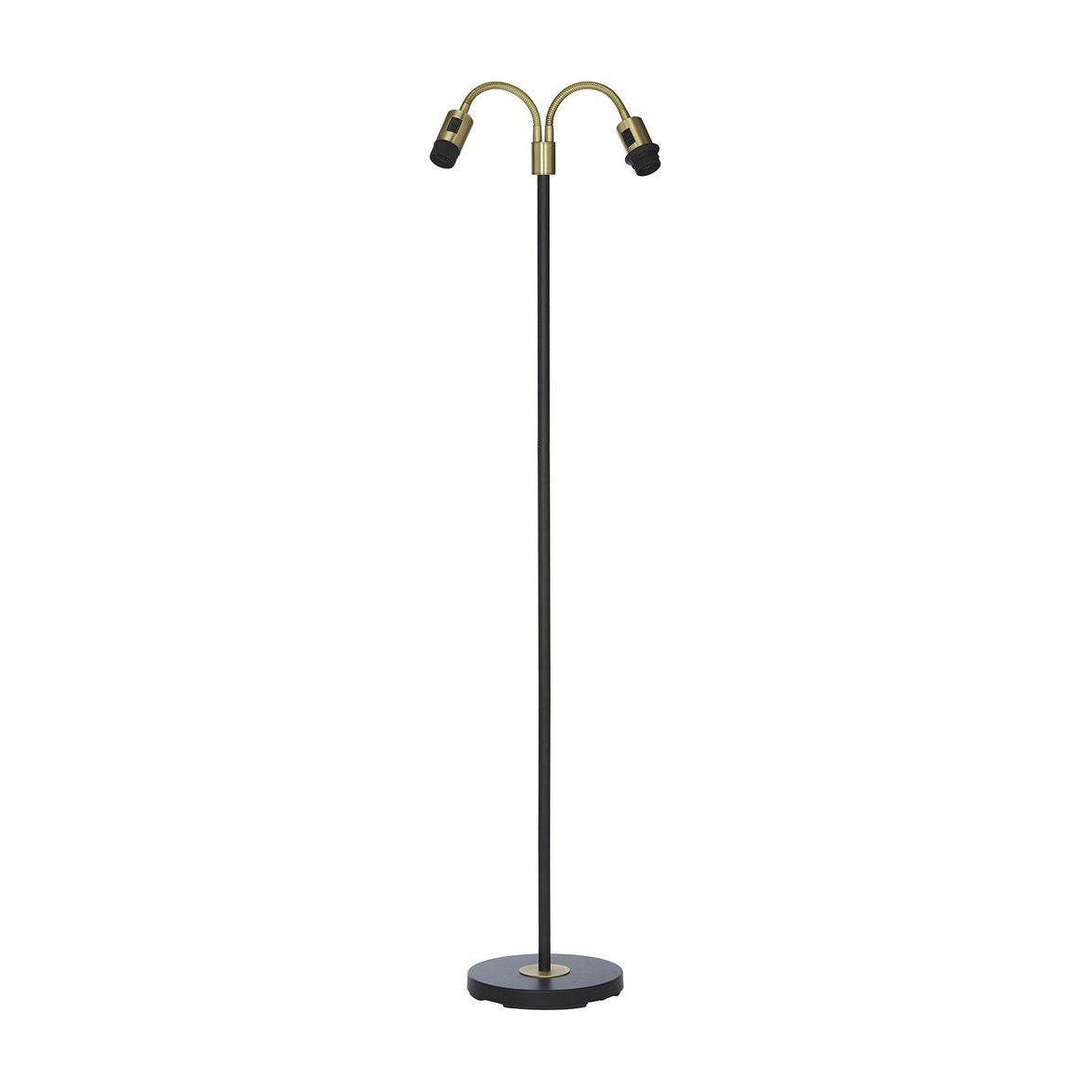 AMY golvlampa dubbel svart/mässing
