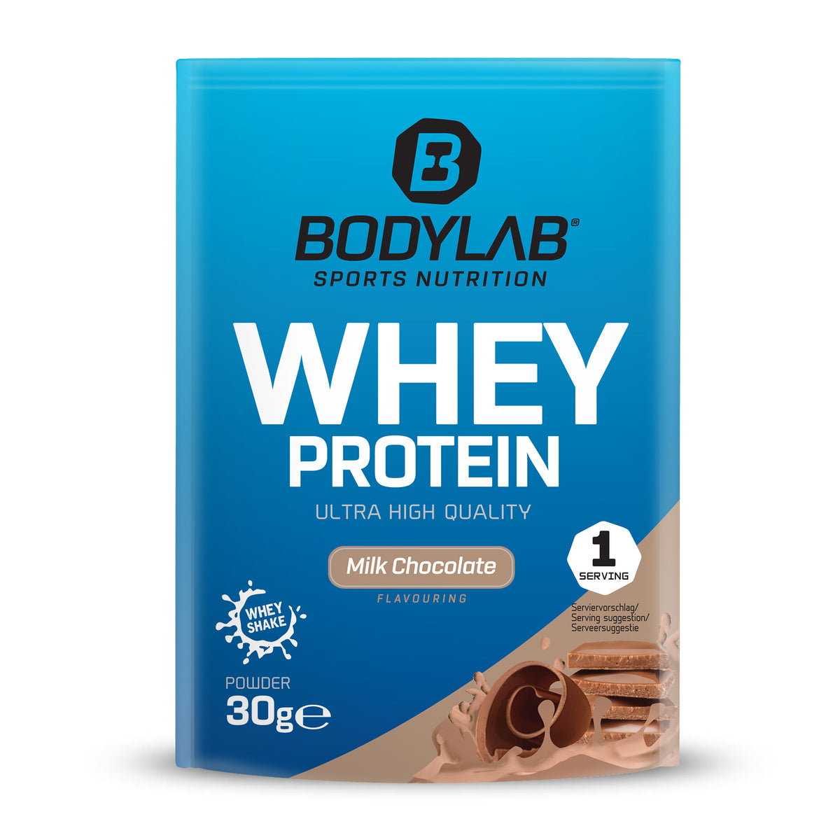 Whey Protein Probierboxen (8 Proben je 30g) Box 2: Bourbon Vanilla – Chocolate Coconut – Triple Chocolate – White Chocolate – Peach Yogurt – Stracciatella – Milk Chocolate and Lemon Cheesecake.