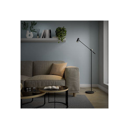 Cato golvlampa mattsvart/mässing dimbar