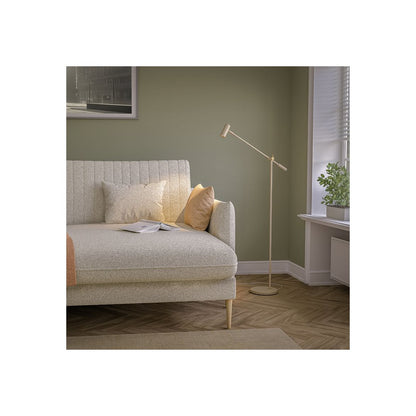 Cato golvlampa nougat/mässing dimbar