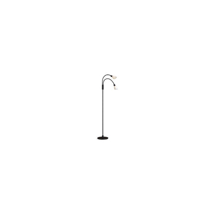 Cut dubbel golvlampa svart/opal glas