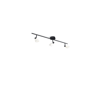 Cut spotlightskena 3 lampor svart/opal glas