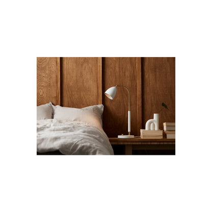 Deluxe bordslampa vit/mässing
