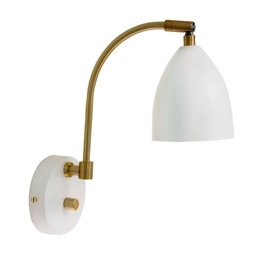 Deluxe vägglampa vit/mäss LED 3W