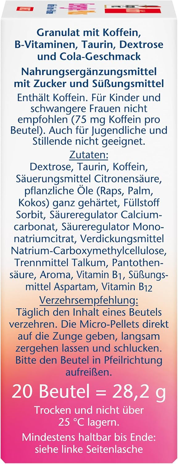 Energie Plus Koffein + Taurin + B-Vitamine Direct (20 Portionsbeutel)