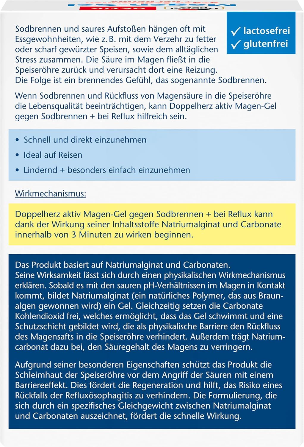 Magen-Gel gegen Sodbrennen + bei Reflux (20x10ml)