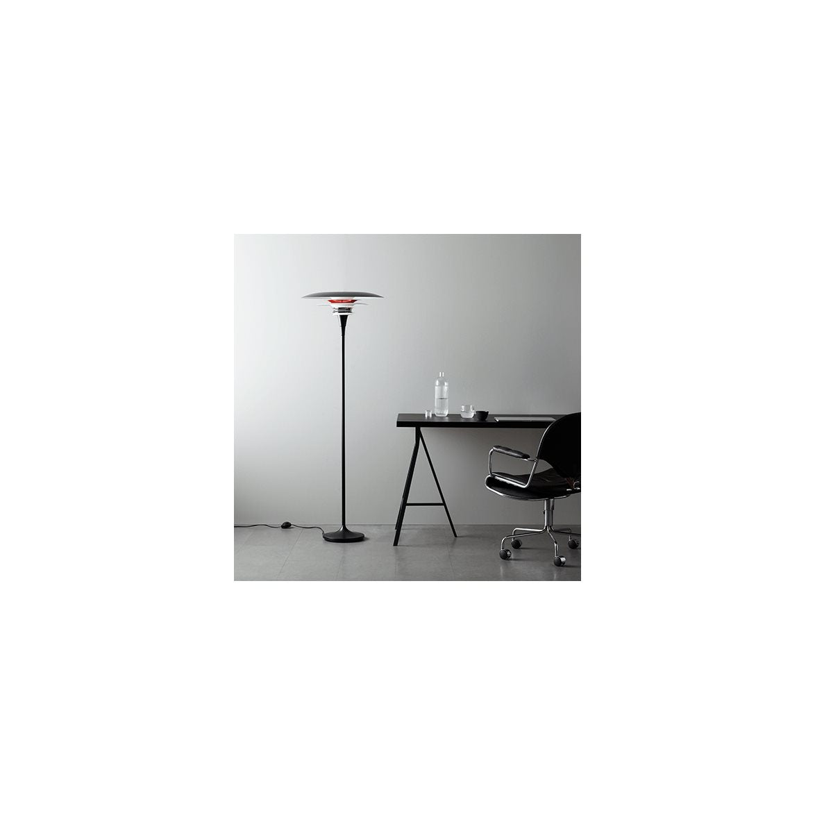Diablo golvlampa Ø50 mattsvart/blankröd