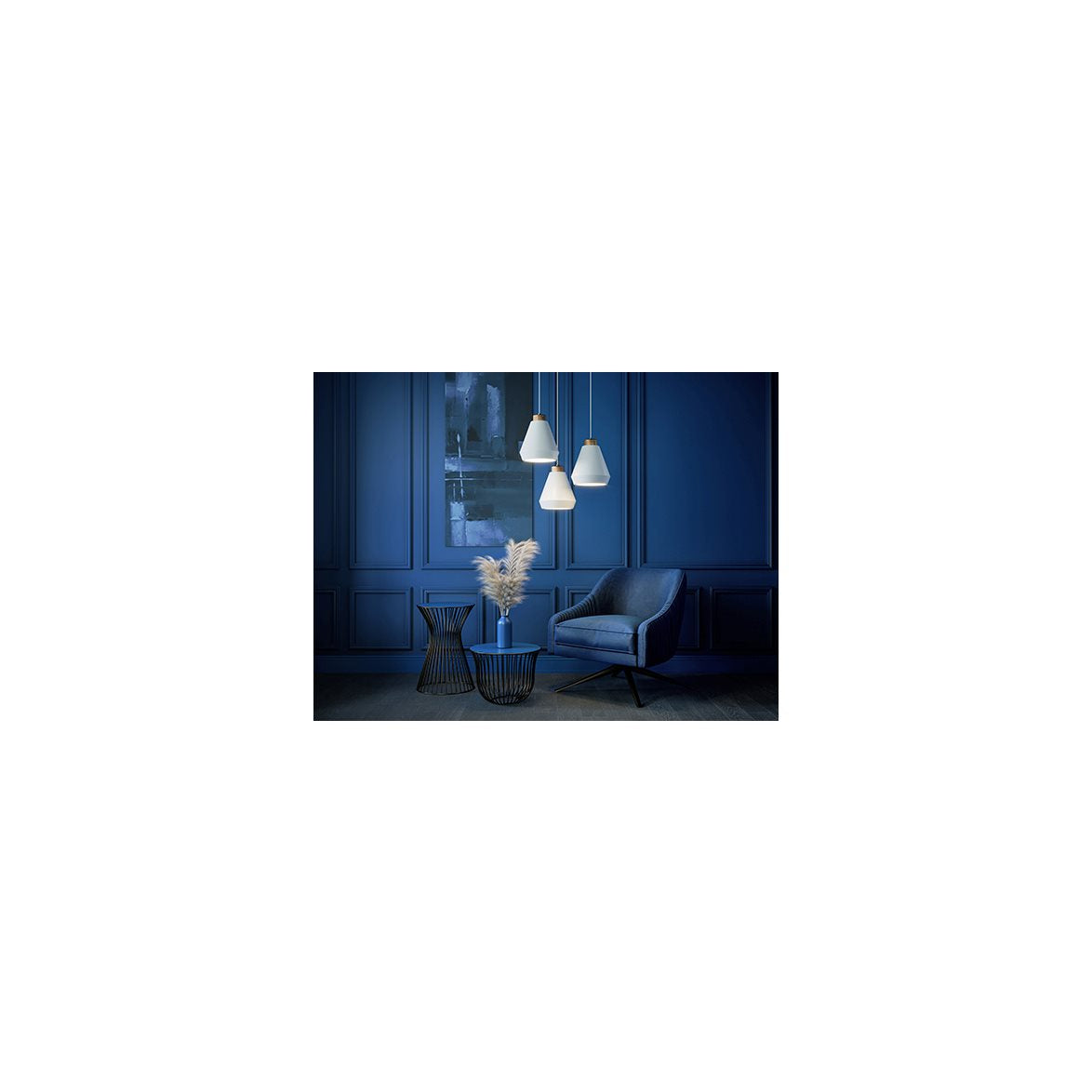 Edge M pendel mattvit/brons