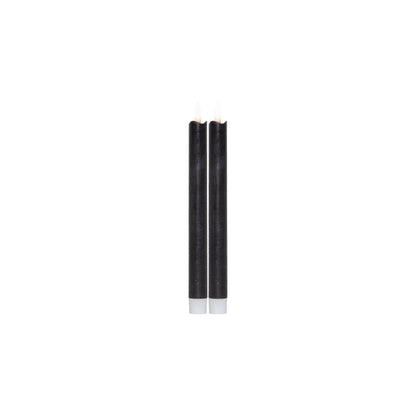 Flamme antik-batteriljus hög svart 2-pack