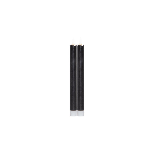 Flamme antik-batteriljus hög svart 2-pack